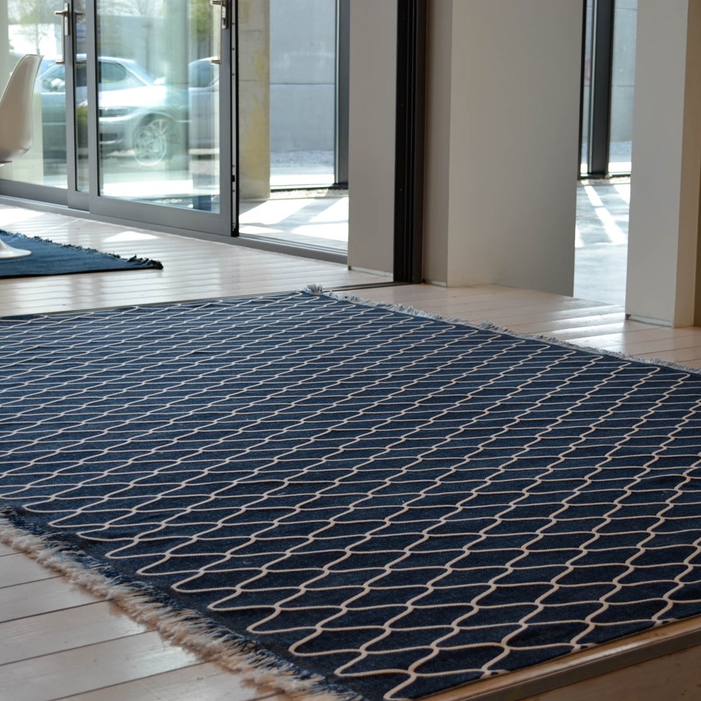 Milek Setisa Rugs DBL4 6002 in Blue and White